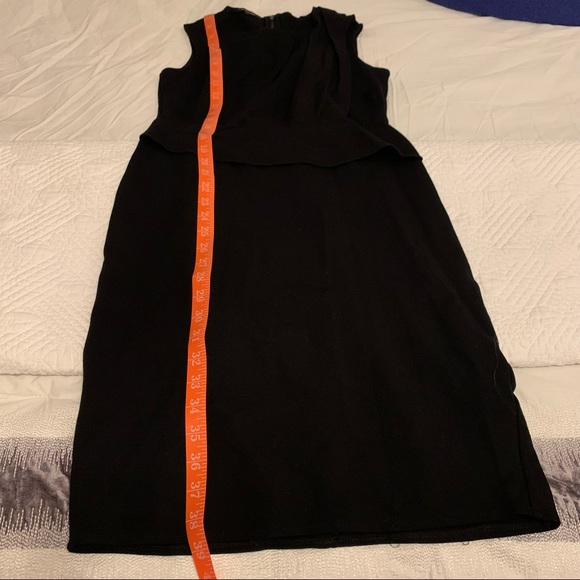 KOBE HALPERIN designer 6 black knit midi dress flattering top and waist accents - Picture 15 of 16